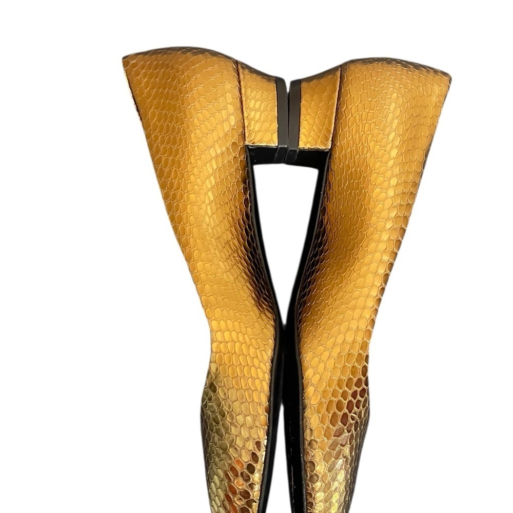 Miu Miu snake gold leather sandals size 37 1/2 - Picture 4 of 12